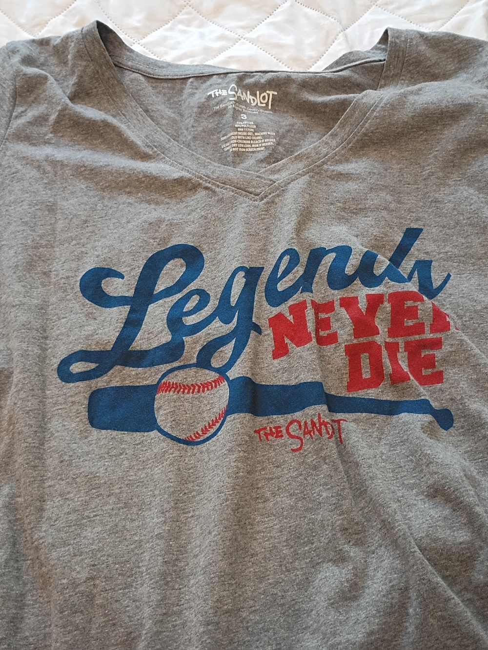 The Sandlot Women's Gray 'Legend Never Die' Short Sleeve Tee